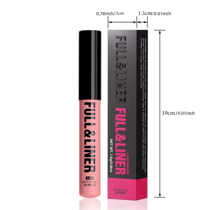 Matte Lip Liner Son Môi Bút Gỗ Có Thể Cắt Kẻ Viền Môi Lâu Dài Không Dính Vào Cốc Không phai màu