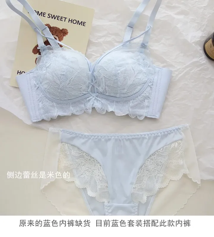 French Garden MOYISU Lace Bra Set 32-38 AB Wireless Thin Cup Push Up Anti Sag セクシー Support Lingerie Suitable Small Bust