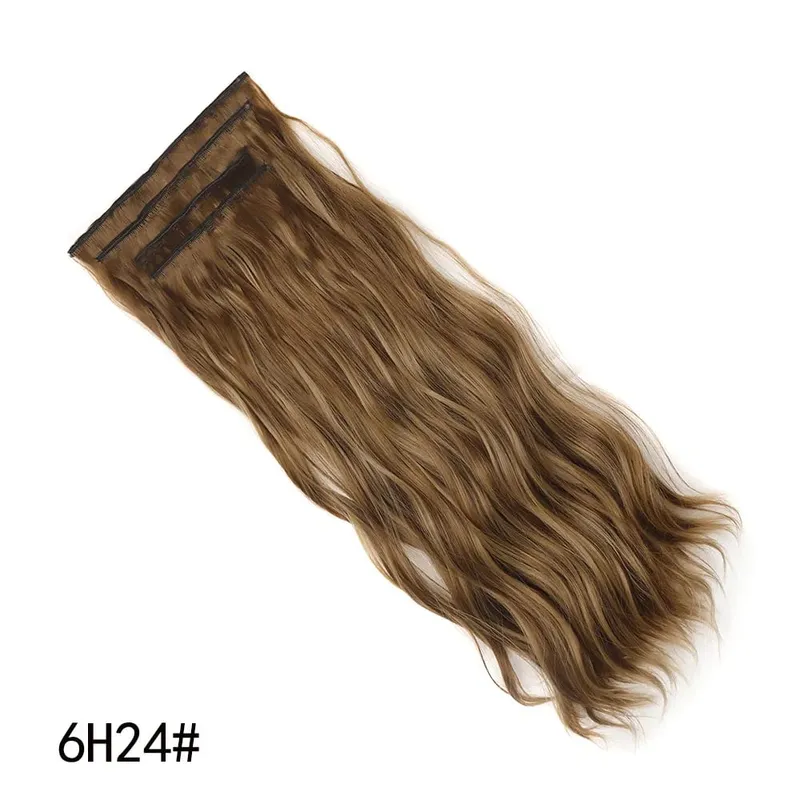 4 Pcs 22 Inch Clip in Hair Extensions Long Synthetic Wavy Curly Hairpieces Layered Soft Invisible Clip Ins Extensions for Women — image 17