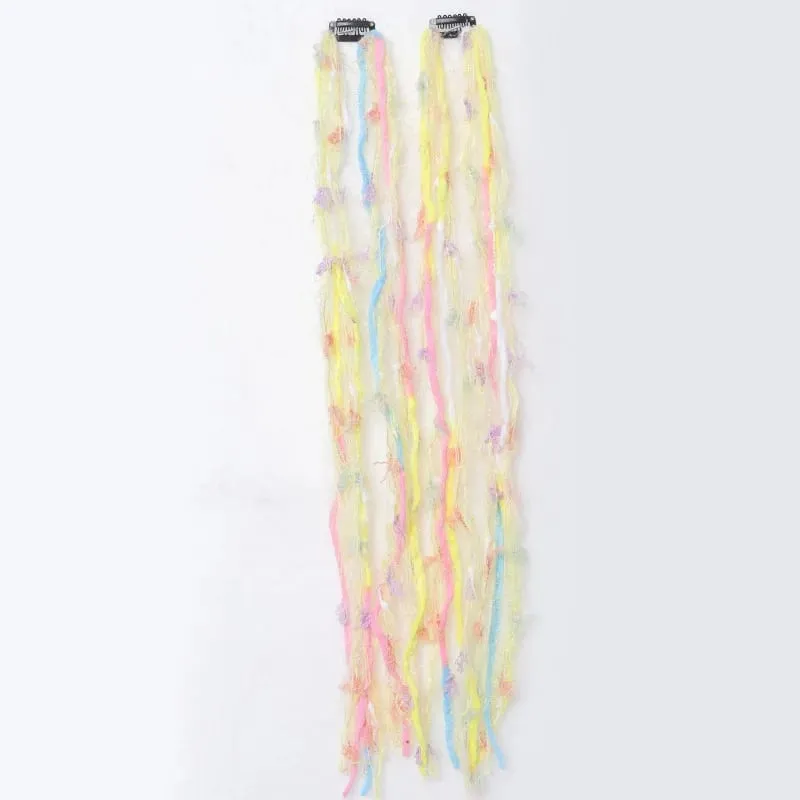 Clip In Dreadlock Hair Extensions Bohemian Frayed Wispy Thin Synthetic Boho Braids For Women Daily Rave Party Hairstyle — image 7
