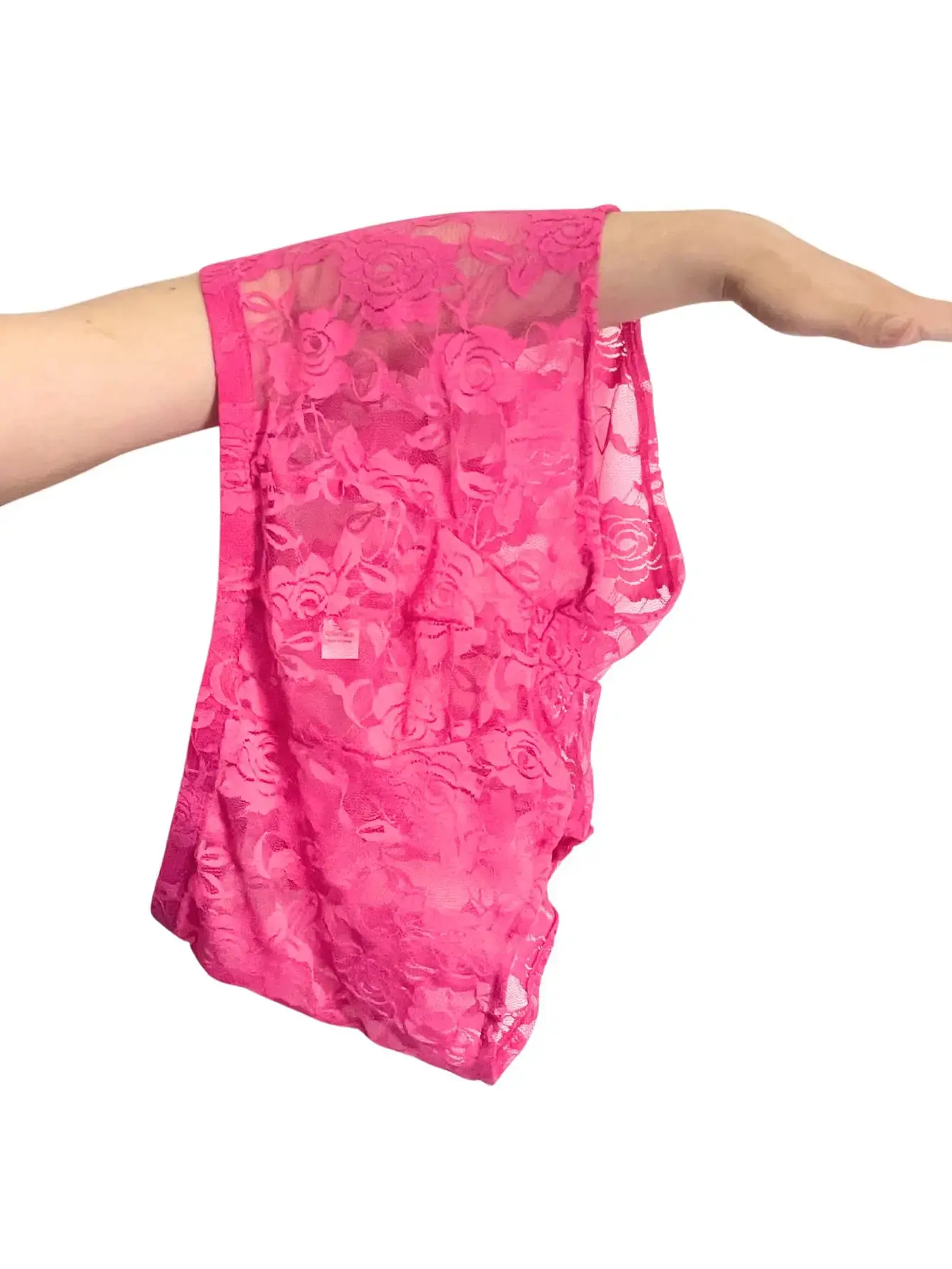 1 pièce de broderie en dentelle sexy pour hommes, nouveau design, sous-vêtements à coin plat en dentelle transparente à haute élasticité, sexy, soie glacée 3256811662670417