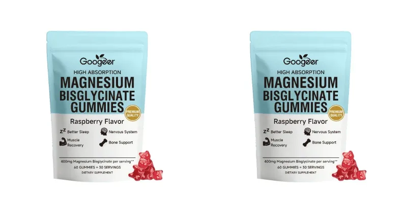 Magnesium Bisglycinate Gummies400mg Raspberry Flavor Supports Bone Health& Muscle Function Dietary Supplement for Adults60 Count — image 8