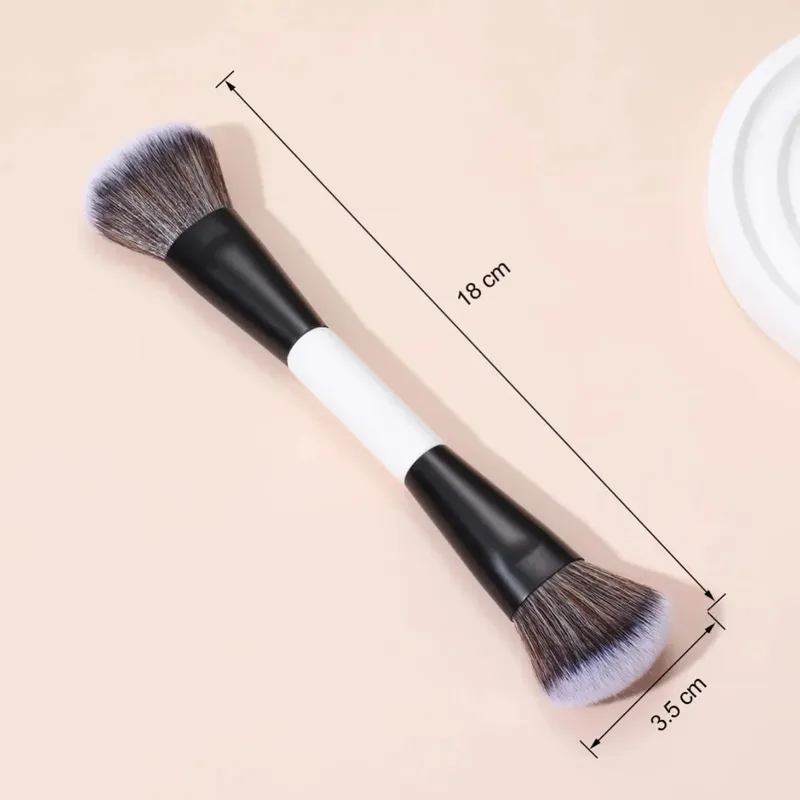 1pc Double Ended Angled Foundation Makeup Brushes Multifunctional Blush Make Up Brush Wood Handle Cosmetic Tool Mari F4