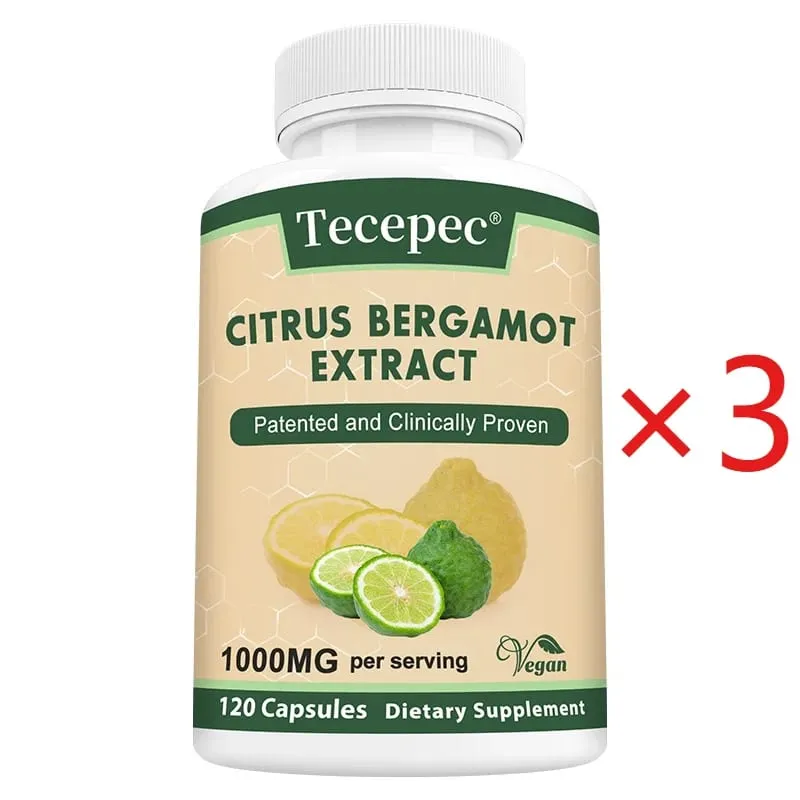 Citrus Bergamot 1000mg Capsules Antioxidant Supplement Support Immune Heart Cholesterol Cardiovascular & Blood Sugar Health