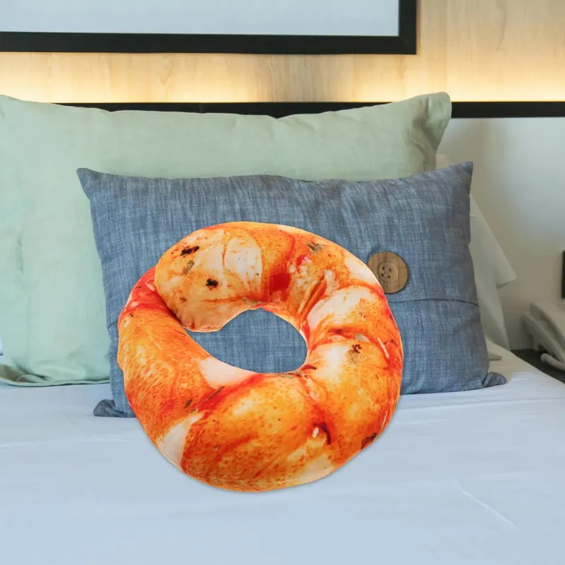 Realistic Cooked Shrimp Pillow Soft Comfortable Neck Cushion Funny Simulation Food Cushion Home Decor Cute Creative Kitchen Prop — image 4