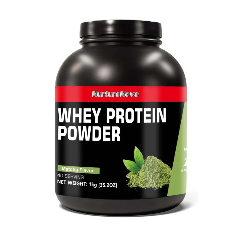 NurtureNova Bubuk Protein Whey 40 Porsi Campuran Minuman Protein untuk Dewasa Cokelat Matcha Rasa Stroberi Nutrisi Harian