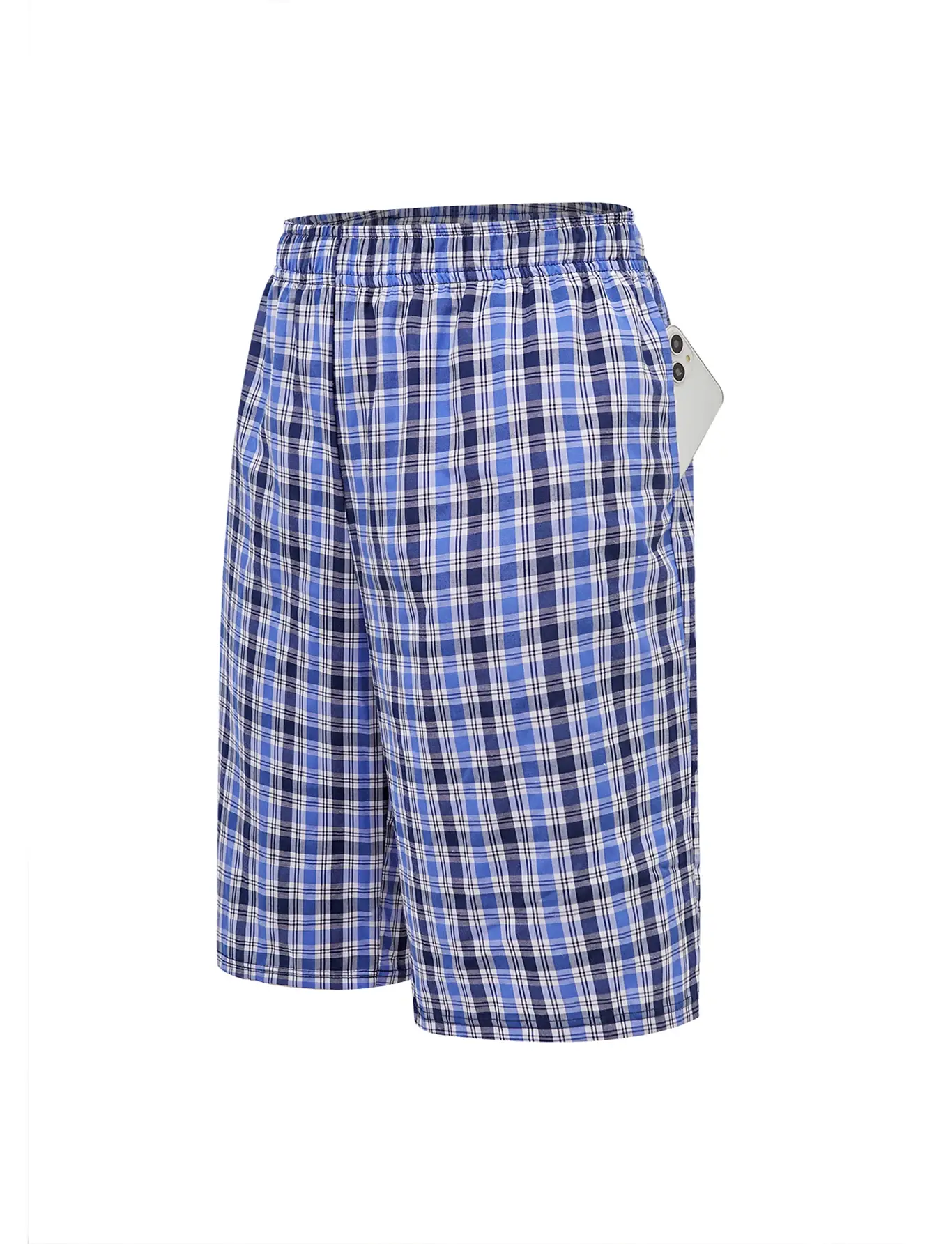 Men's Long Beach Flat Corner Pants Casual Checkered Elastic Waistband Comfortable Home Casual Sleeping Youth Boxing Pants Mens — image 8
