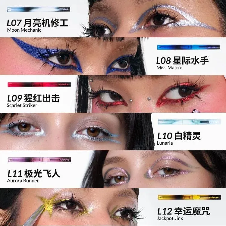 칼레이도 카멜레온 페이스 아이 메이크업 세트 젤 아이라이너 펜슬 카멜레온 아이섀도 하이라이터 크롬 글리터 다이아몬드 파우더 — image 6