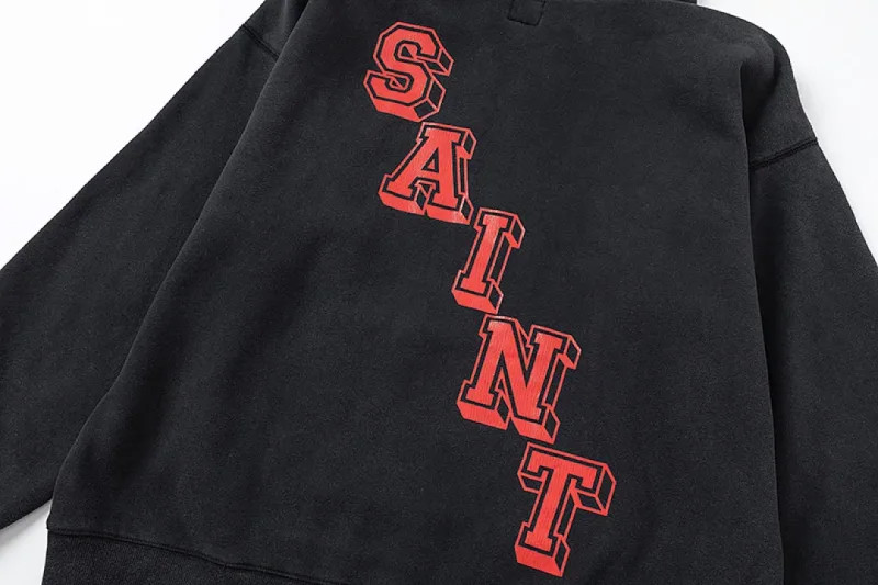 24FW SAINT Vintage Angel Printed Distressed Women Men Hooded Sweatshirt Hoodies Oversized Men Casual Cotton Pullover Hoodie — image 48