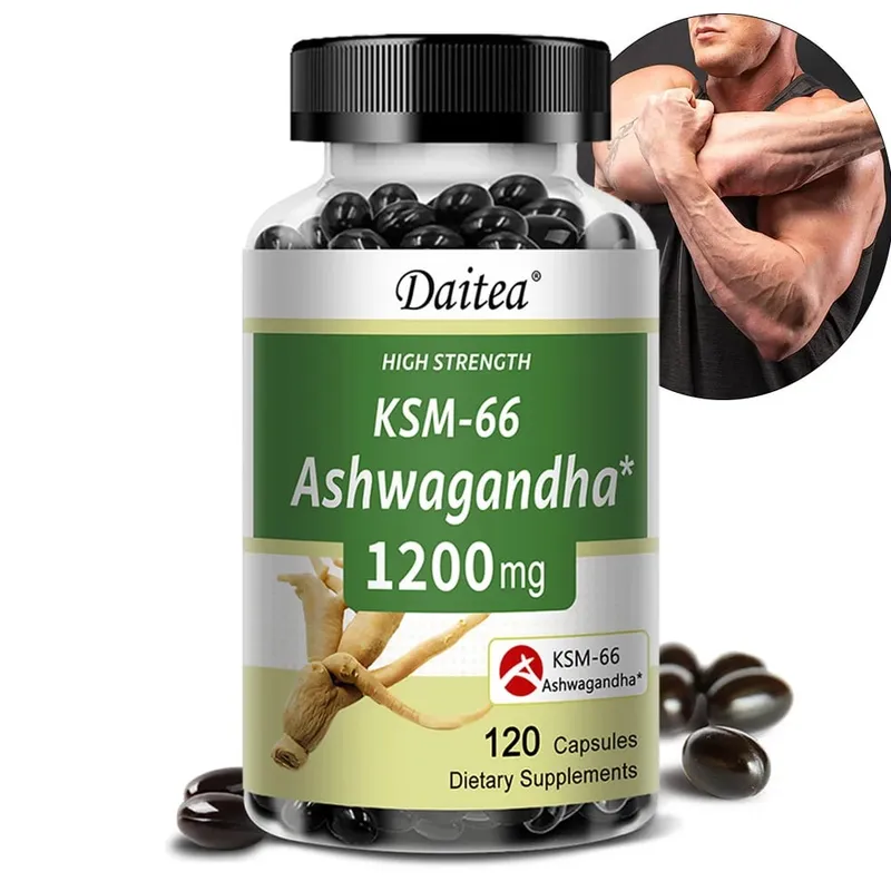 KSM-66 Ashwagandha 1200mg Capsules Stress Relief Energy Focus Muscle Recovery & Mood Support Improves Athletic Performance — image 2