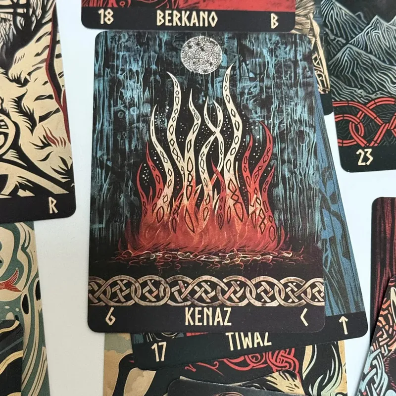 Norwegian Woodcut Runes Deck English 22pcs Board games runes series oracle deck — image 4