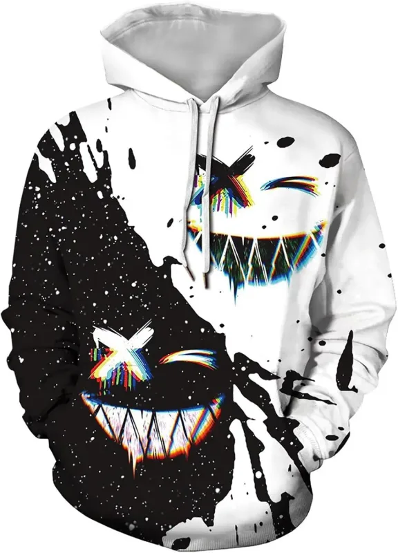 Sweat à capuche graphique pour hommes, sweat à capuche imprimé nouveauté unisexe, sweat-shirt à motif 3D avec poche, sweat à capuche graphique chaud à manches longues Me — image 16