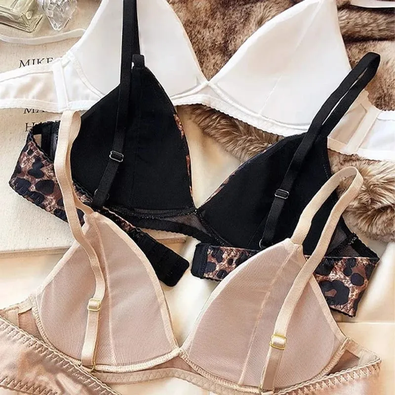 Women Sexy Lingerie Hot Underwear Triangular Cup Bra Set Small Chest Top Support Bra Comfortable Push Up Bra Breathable Seamless — image 5