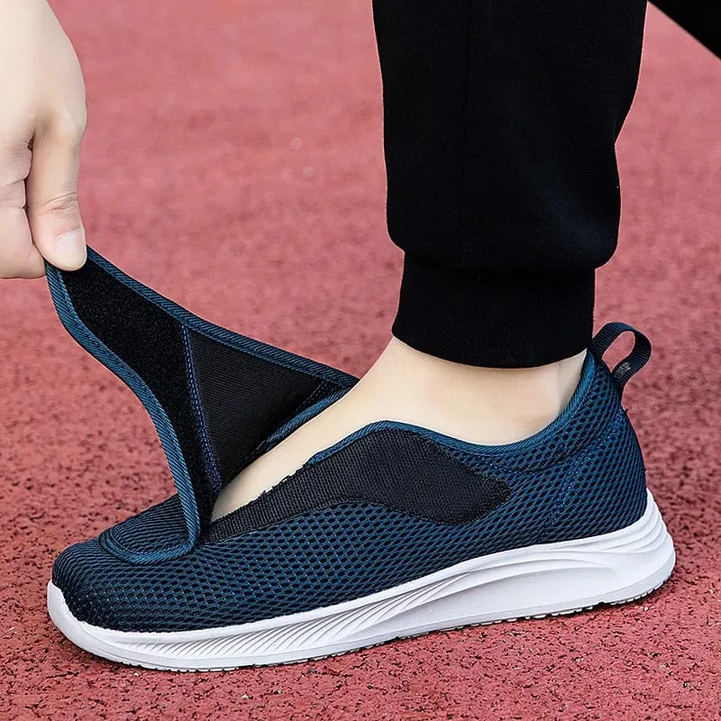 Adjustable Open Shoes For Men Lightweight Comfort Diabetic Walking Shoes Sneakers for Swollen Elderly Feet Normal Width — image 3
