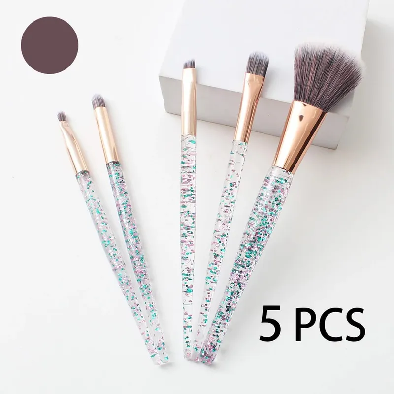 Sada 5 ks profesionálních štětců na make-up kompatibilní pro oční stíny na obočí – nylonové štětiny — image 8