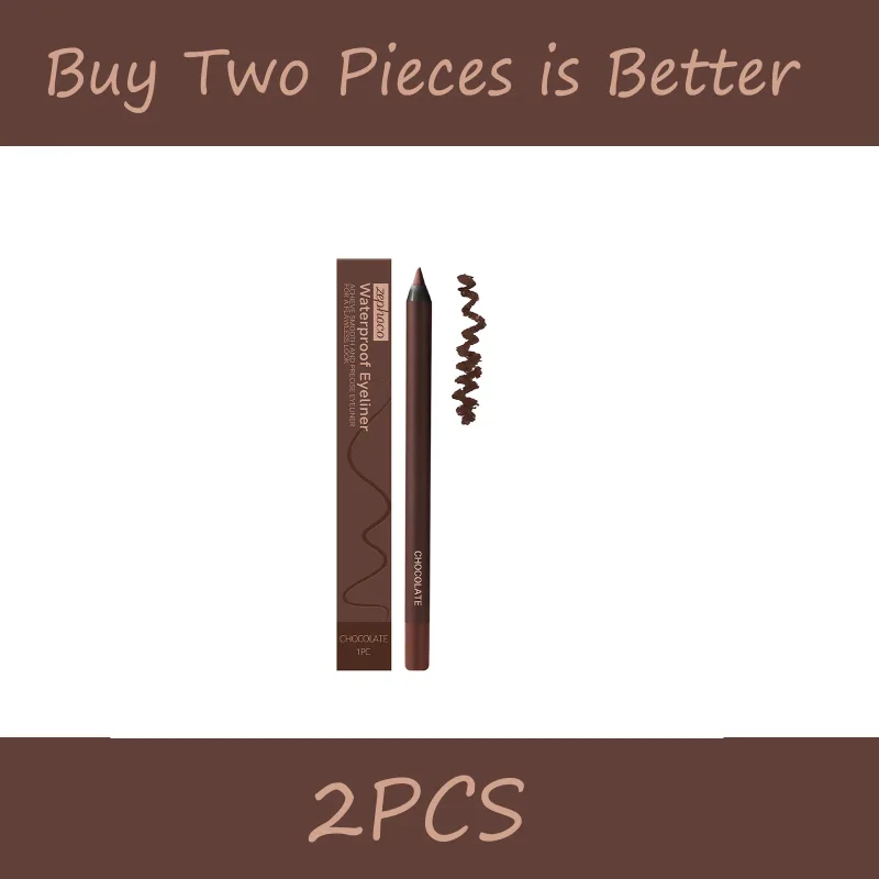 Zephoco 1pc Chocolate Eyeliner Pen Waterproof Smooth Application Long Lasting Eye Makeup Gel Pencil For Daily Use