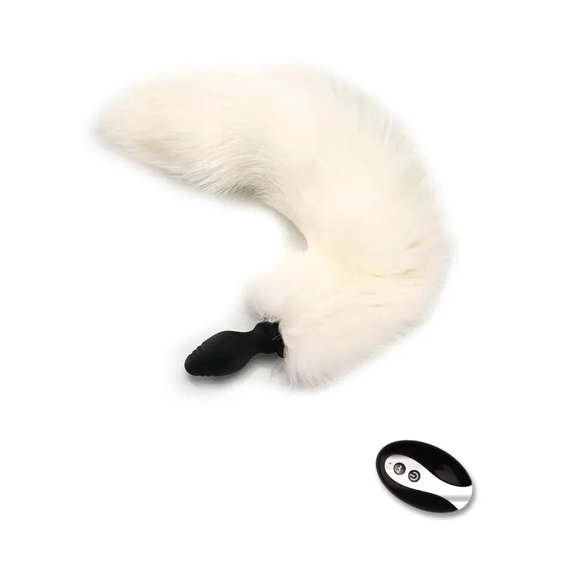 Fox Tail Anal Plug with Remote Control Vibrating - Faux Fur & Silicone Role Play Adult Toy Multi-Color BDSM Sex Toys for Couples — image 9
