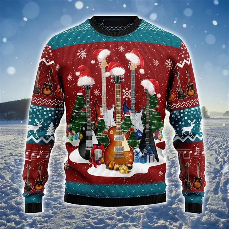New 2026 Ugly Christmas Sweater Men Santa Claus Pattern Pullovers Women 2026 New Year Merry Christmas Crew Neck Sweatshirts — image 4