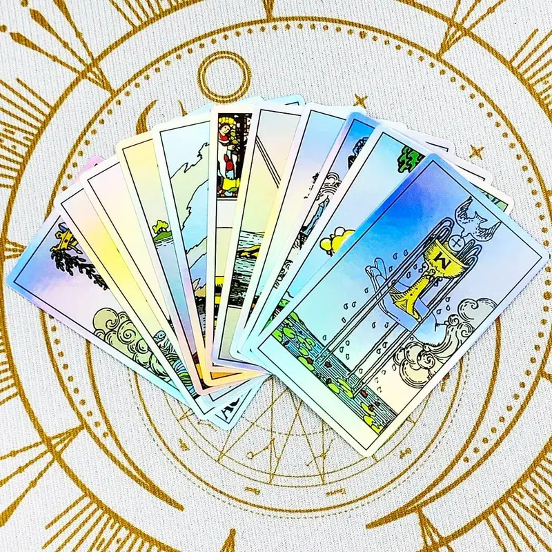 Shining Vitetta Tarot Cards Deck 78 Tarot Cards for Beginners New Design Approx 10.3*6cm Divination Board Game — image 4