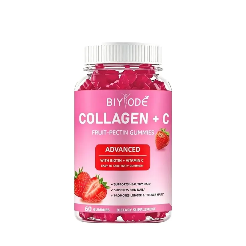 Collagen + C Fruit-Pectin Gummies with Vitamin C Natural Antioxidant Supports Healthy Hair and Skin & Nails 60 Gummies