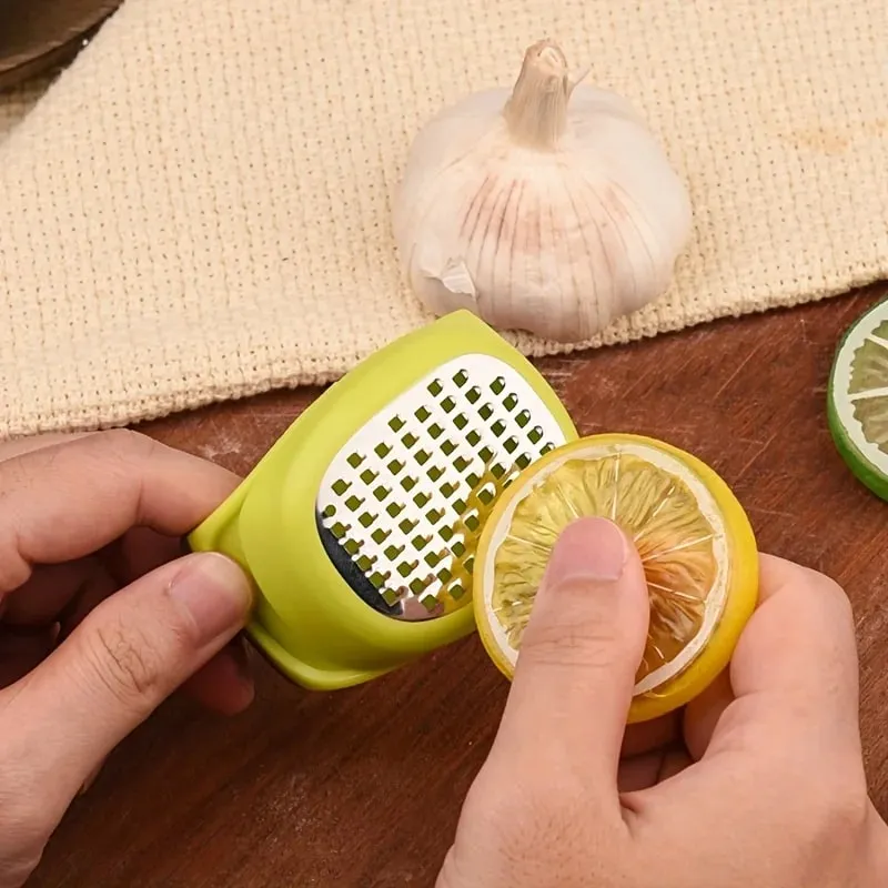 Stainless Steel 4-in-1 Manual Grater & Slicer - Lemon Cheese Garlic Ginger Zester Shredder Compact Kitchen Tool for Vegetables — image 5