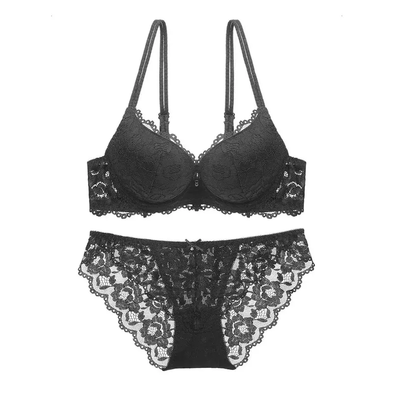 Sweet Mesh Lace Flower Bra Low Waist Non Slip Bra Panties Set Lingerie Bowknot Push Up Bra Women Women — image 10