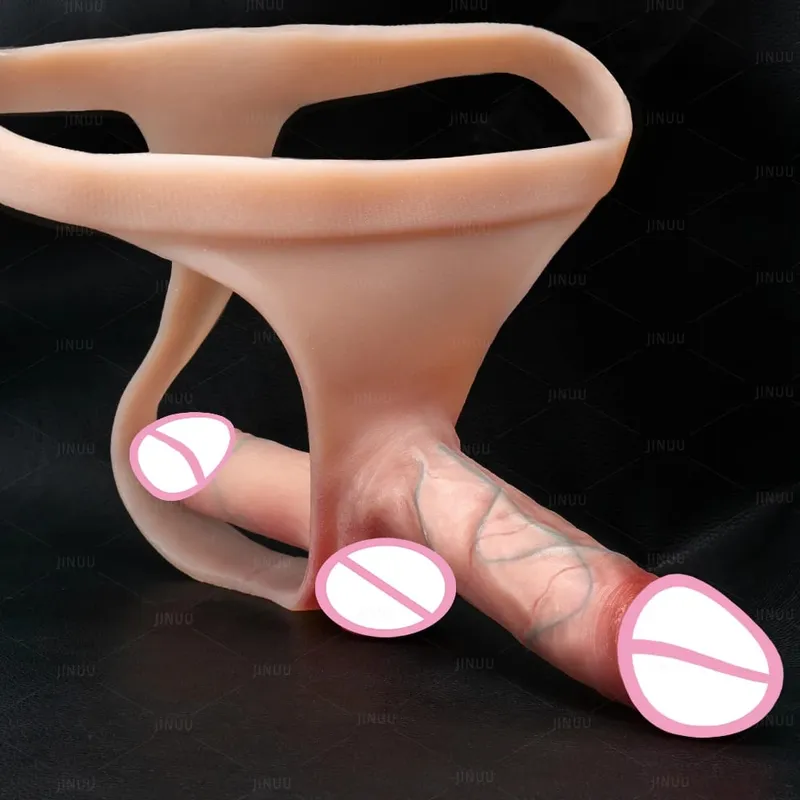 Double Headed Strap-On Dildo for Couples Wearable Silicone Realistic Penis BDSM Dick Dildo Pants Strapon Women's Sex Toy — image 1