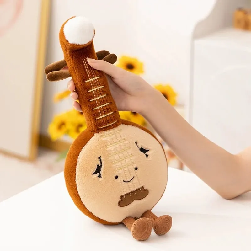 Musical Instrument Plush Toy Stuffed Kawaii Adorable Saxophone Bass White Piano Humanoid Doll with Legs Decor Gift — image 10