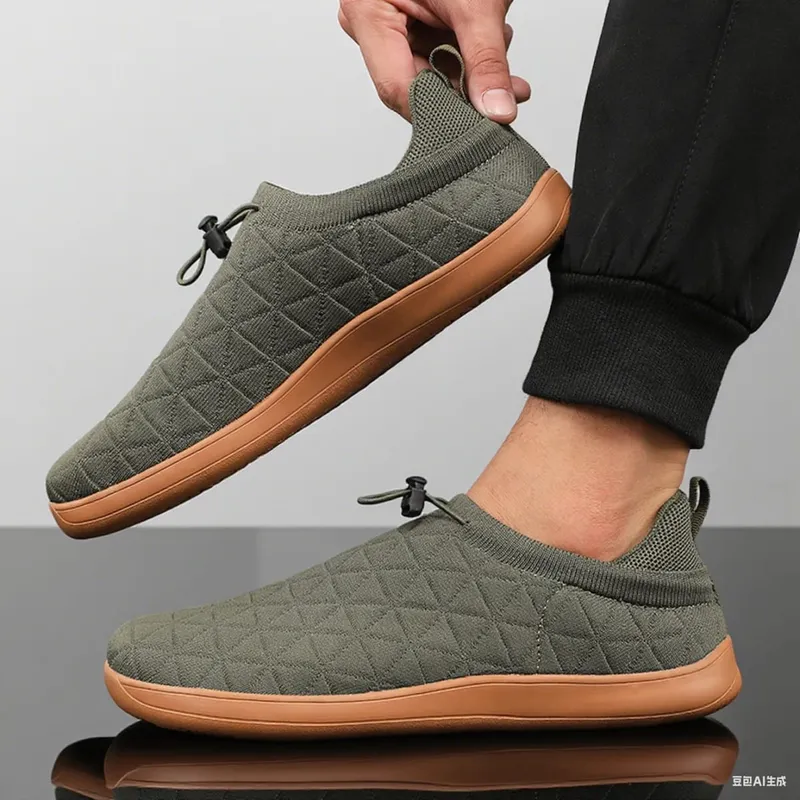 Minimalist Grey Sports Shoes with Slip in Shoe Soles - Men Women Elastic Thick Sole Comfortable Shoe Suitable for Daily Walking — image 9