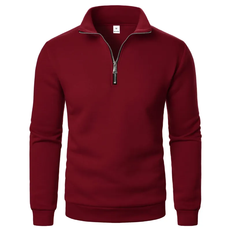 Spring Autumn new Casual Half Zipper stand collar sweatshirt Trend Simple slim men Pullover long sleeve tops Men's sweatshirt — image 15