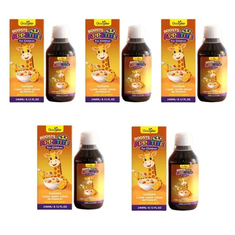Googeer Children’s Appetite Support Liquid with L-Lysine Inositol Calcium and B Vitamins Daily Nutritional Support 240 ML