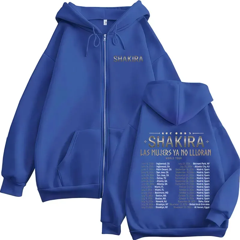 Shakira Las Mujeres Ya No Lloran World Tour 2026 Zipper Hoodies Men Women Fashion Casual Long Sleeve Zip Up Sweatshirts Jackets — image 4