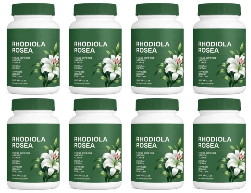 500mg Rhodiola Rosea Capsules Natural Herbaceous Plants Supplement for Daily Stress Support & Energy Balance 60 Count Per Bottle