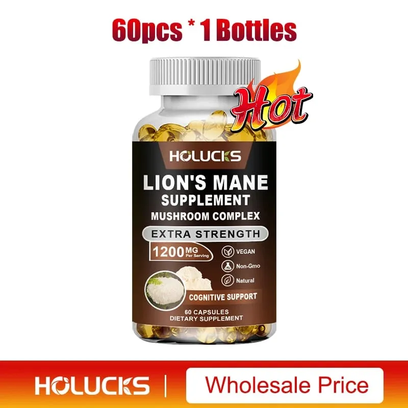 Lion's Mane Mushroom Complex Capsules for Focus Support & Immune Health Improve Memory Protect Brain Nerves Relieve Stress — image 8