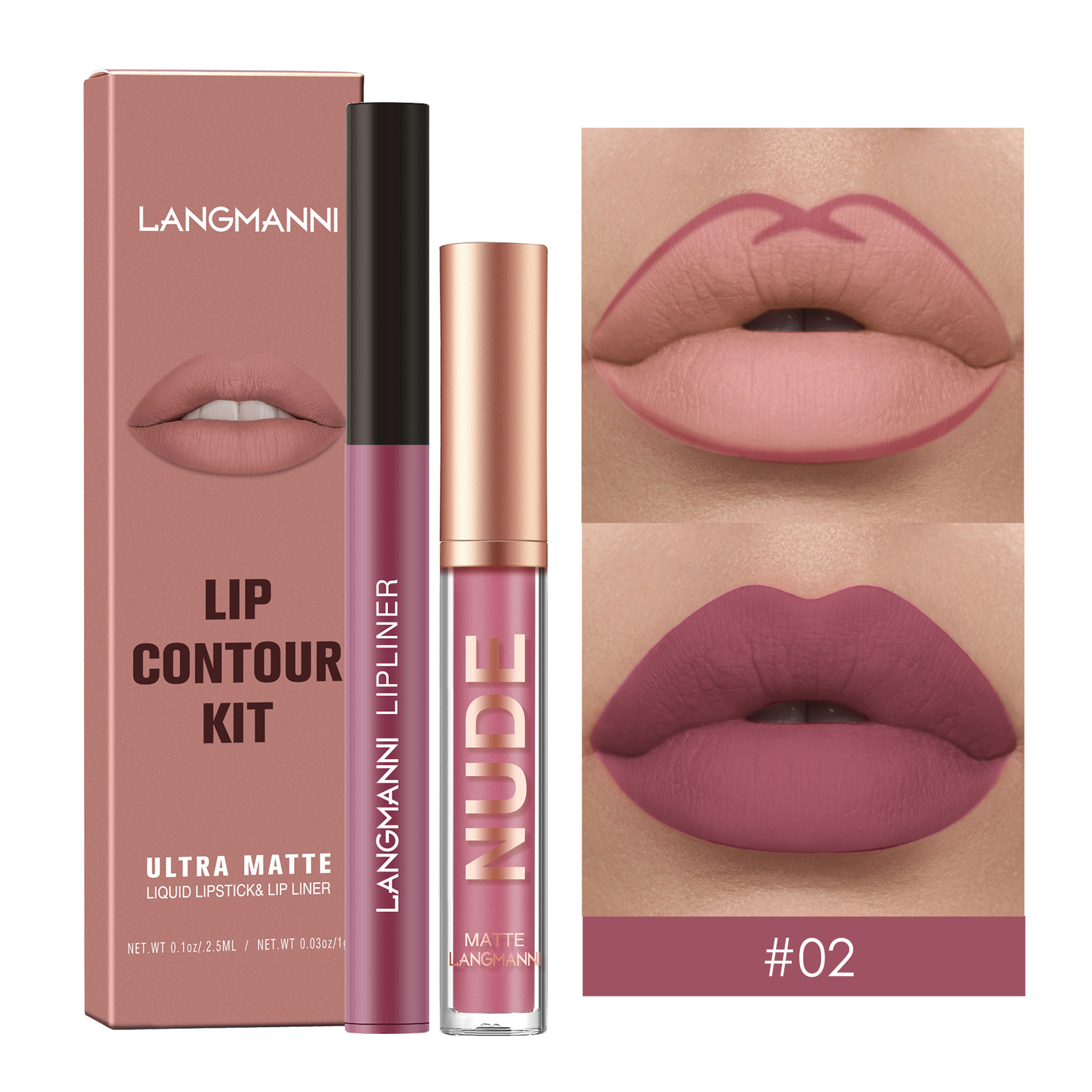 Waterproof Lasting Matte Velvet Lip Gloss Lip Liner Set 2pcs/set Lipliner Pen and Lip Gloss Combination Set Lips Contour Makeup — image 9