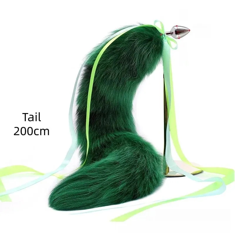 200cm Detachable Metal Butt Plug Fox Tail Cosplay Toys with Fetish Cosplay Fancy Dress Accessory for Couple BDSM Sex Flirt Prop — image 14