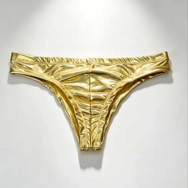 1Pc Men's PU Leather Triangle Underwear, sexy Triangle Underwear, Boxing Fitness, Suitable for Costume Parties, Sweet Gift