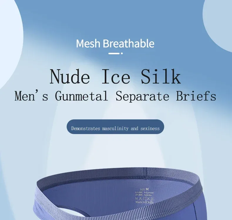 Men's Ice Silk Briefs Summer Transparent Seamless Quick-drying Man Breathable Panties Ultra-thin Underwear — image 8