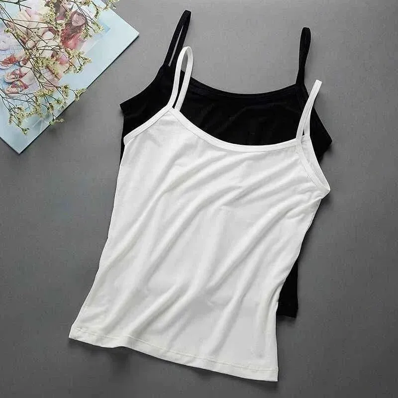 สีทึบแขนกุด Camisole เสื้อกั๊ก Casual Basic Slim Tank Top ทั้งหมดทุกวันผู้หญิงฤดูร้อนแฟชั่น Streetwear Tops ชุดชั้นใน