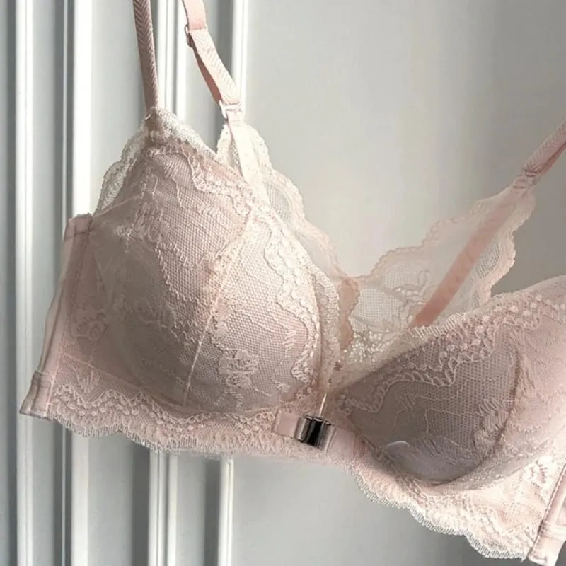 Summer Nouvelle Tendance! Soutien-Gorge Push Up à Fermeture Avant - Bretelles Dentelle Dos Bralette Légère pour Petite Poitrine — image 1