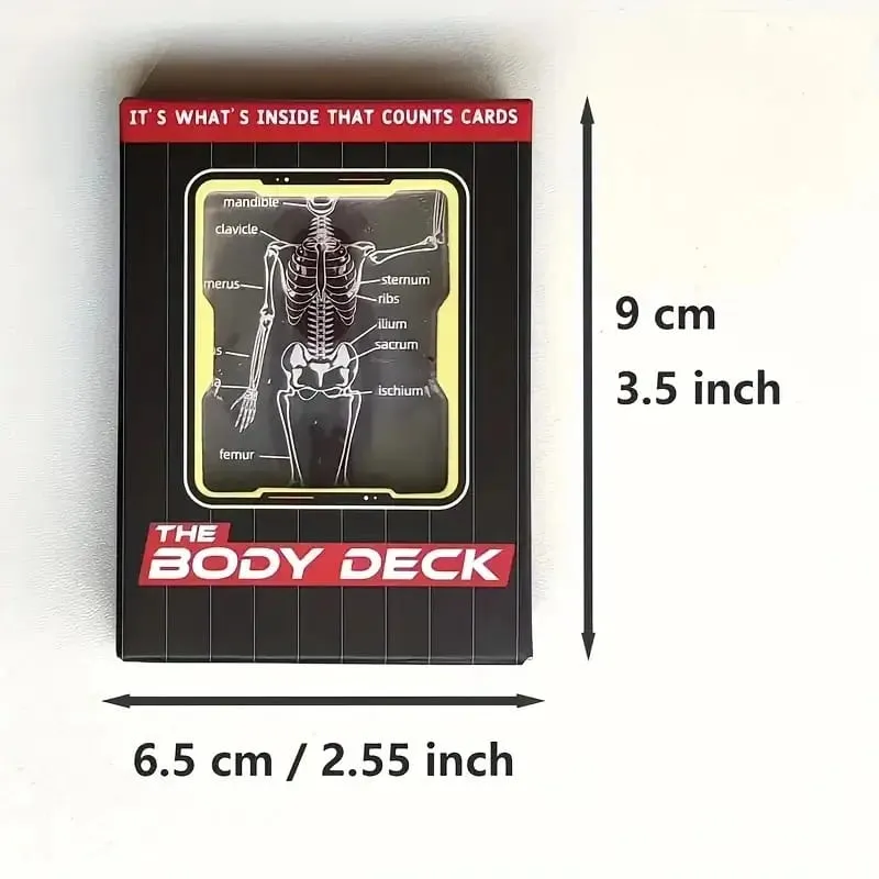 Human Skeleton Knowledge Poker Cards Transparent PVC Waterproof Cards Educational Gifts and Collectibles for Medical Students — image 2