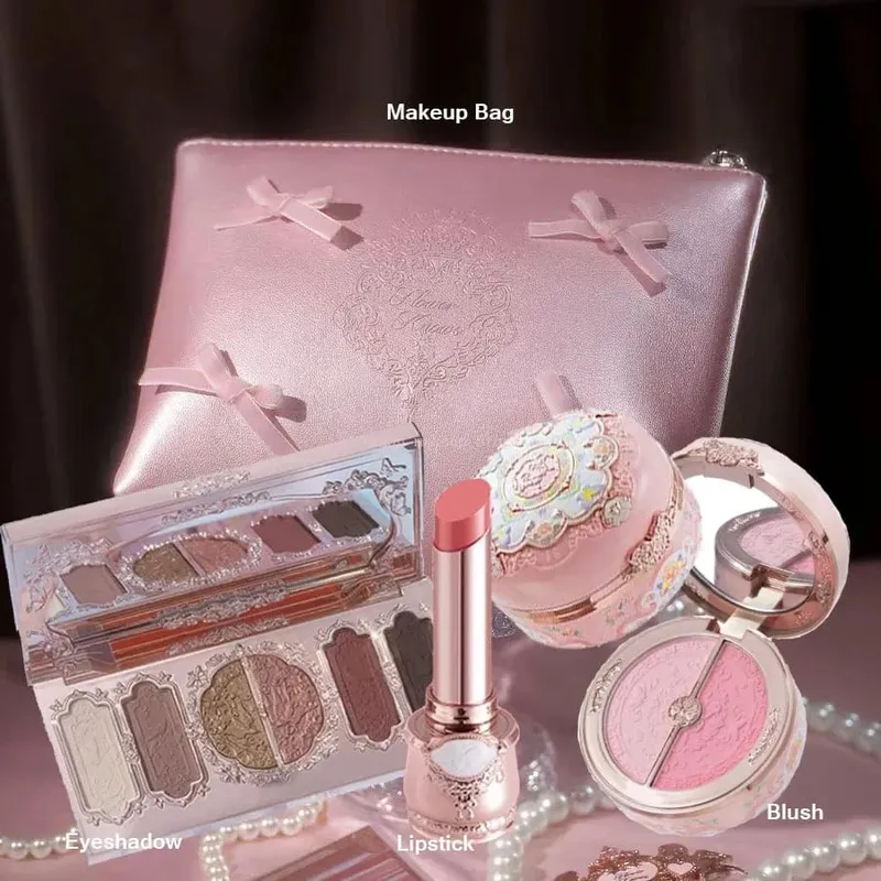 Flowerknows Makeup Set Gift Kit Shimmer Full Box Blush Langdurige fluwelen lipcrème met zakje Kit De Maquiagem — image 7