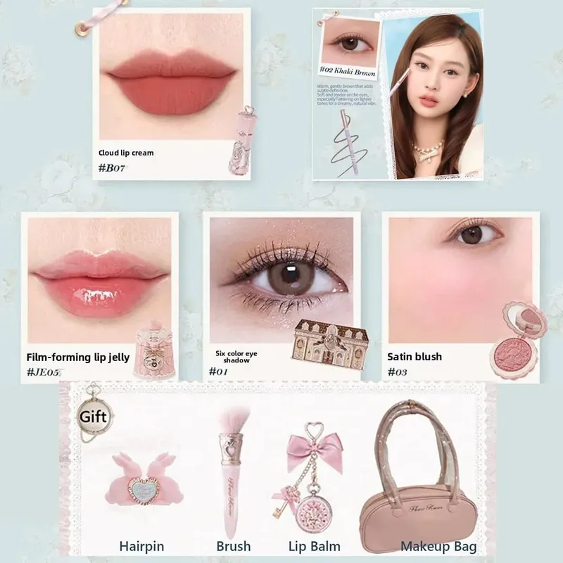 Flowerknows Strawberry Cupid All-In One Gift Box Makeup Kit Professional Palette Swan Blusher Blush Set Lip Cream Flower Knows — image 5