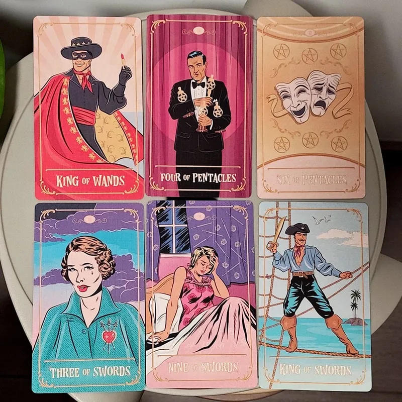 Tinseltown Tarot in Rigid Box Pink Vintage Hollywood Inspired Deck 78 Illustrated Cards 12*7cm — image 4