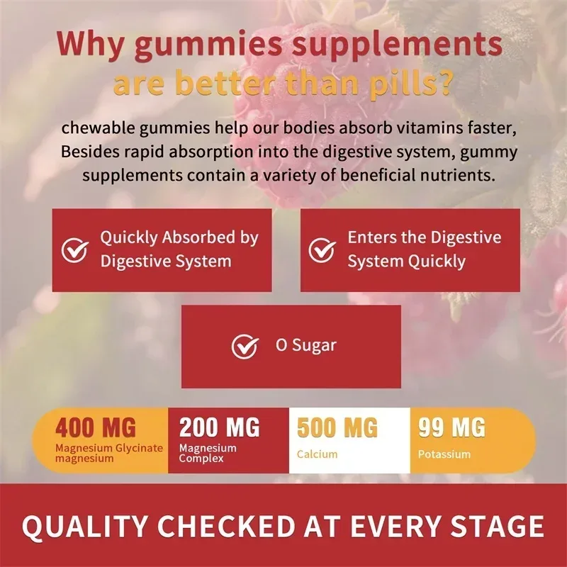 Magnesium Glycinate Gummies - Ang Kalusugan ng Utak ay Nagpapalakas ng Mga Kalamnan at Buto Nagpapabuti ng Pagtulog Relax Nerves — image 6