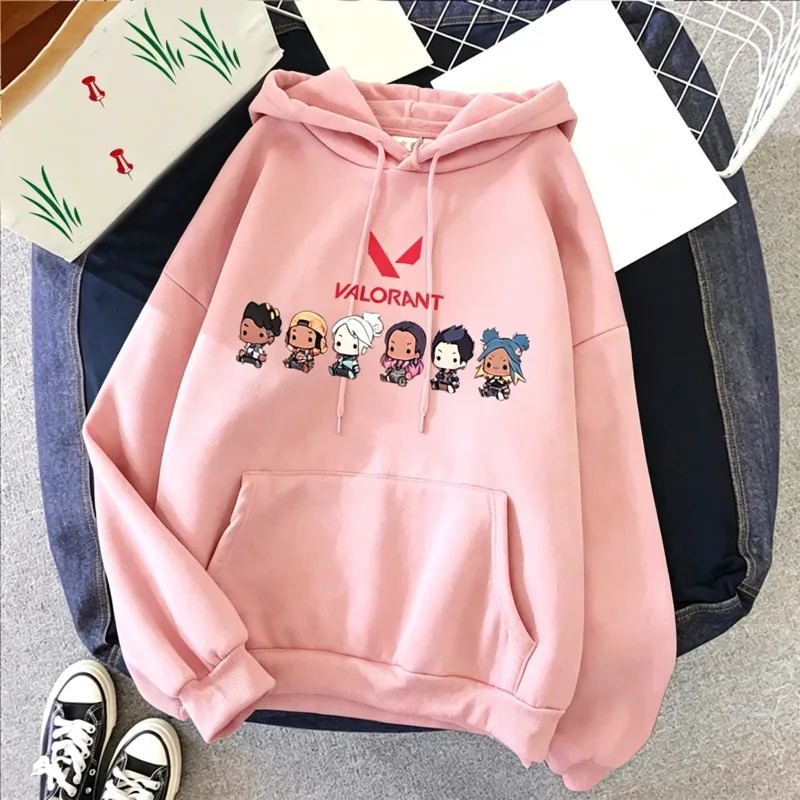 Valorant Anime 2D Print Ανδρικό βαμβακερό φούτερ με κουκούλα casual oversized πουλόβερ Δημοφιλές streetwear fashion φούτερ Trend Ανδρικά ρούχα — image 7