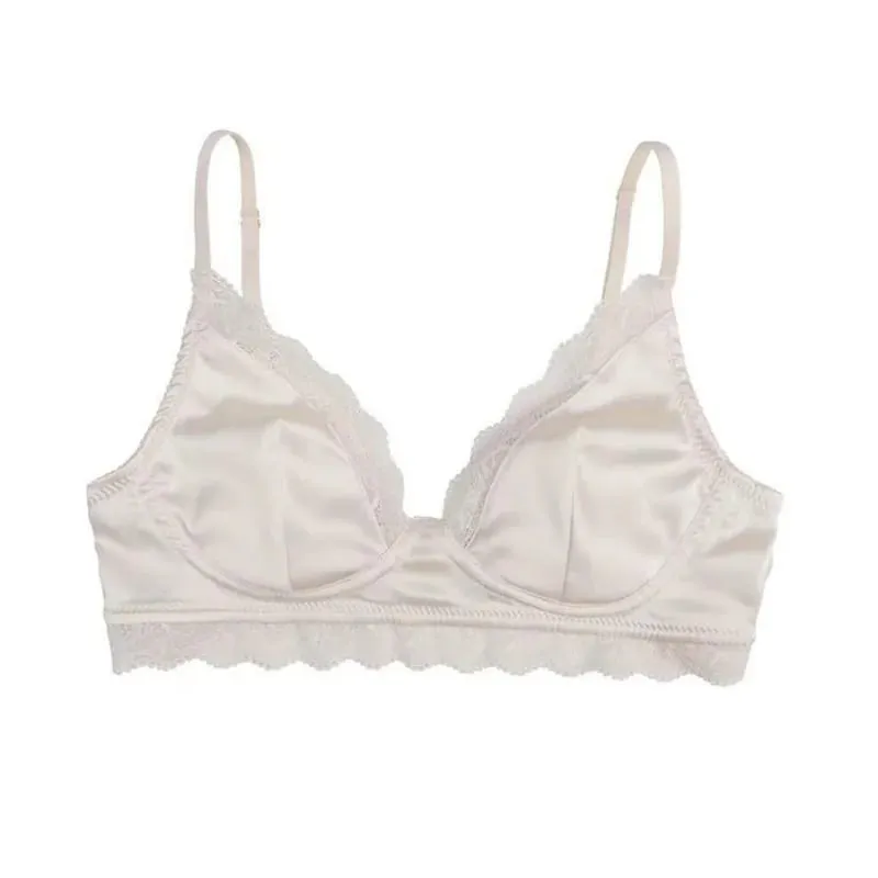 French-style lace satin thin lingerie for women minimizes large busts enhances small busts seamless wireless beautiful back — image 6
