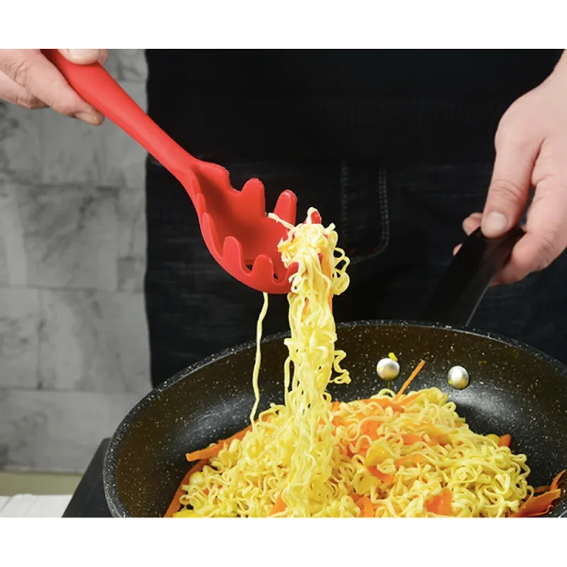 11.2 Inch Pasta Nĩa Silicone Cao Cấp Spaghetti Dụng Chịu Nhiệt Mỳ Thìa Máy Chủ Thực Phẩm Nhà Bếp Dụng Cụ Nấu Ăn — image 6