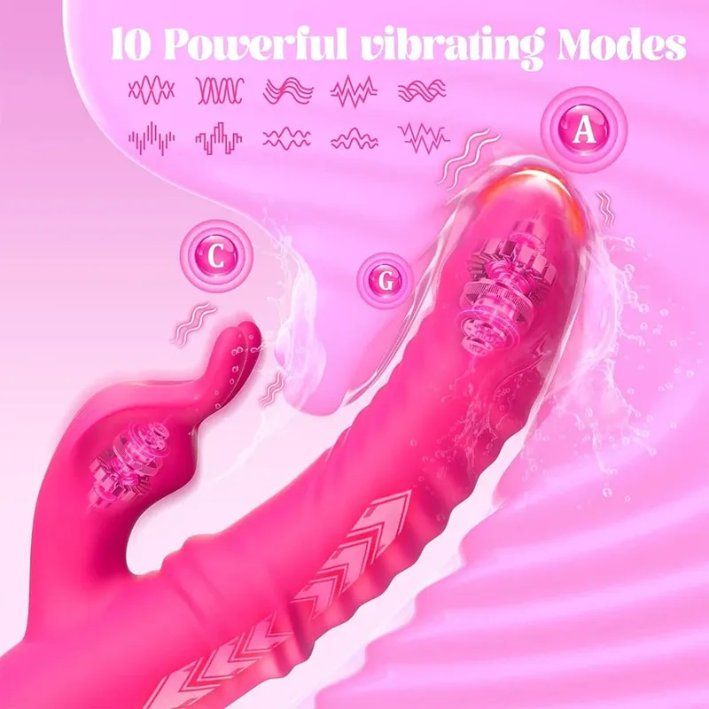 Thrusting Wiggle Rabbit Vibrator for Women Vagina G-Spot Vibrator Clitoris Stimulator Female Masturbation Sex Toy for Women — image 2