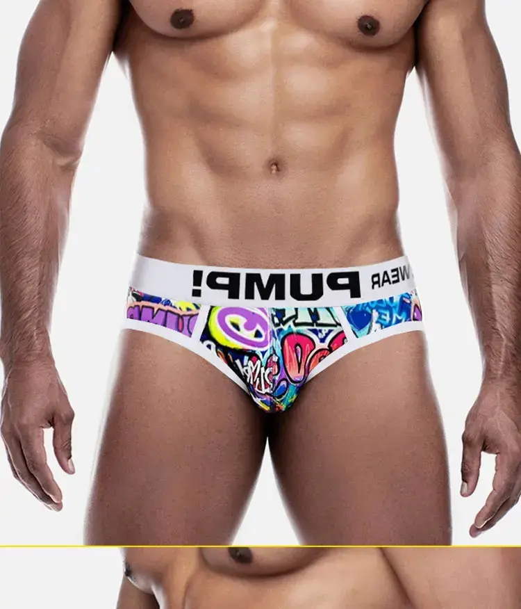 Sexy Men Underwear Funny Briefs Underpants Graffiti Panties Jockstrap Low Waist Butt Lifter Male Underwear MP223 — image 14